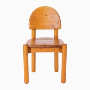 Silla de comedor vintage de pícea de Rainer Daumiller, años 80