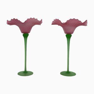Large Murano Glass Candlesticks, 1970s, Set of 2