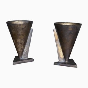 Silver Plate Beaker Cups attributed to Maison Desny, 1920s, Set of 2