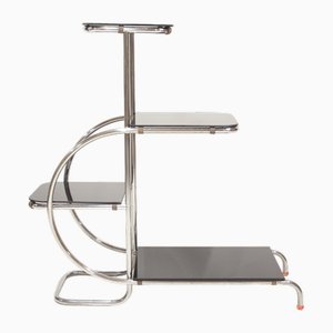 Tubular Chrome Flower Stand or Etagere by Hynek Gottwald, 1940s