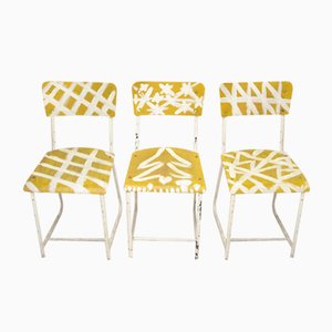 Industrial Painted School Chair, Former Czechoslovakia, 1960s, Set of 6