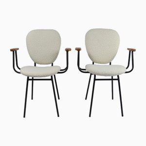 Set of Armchairs by Jacques Hitier for Tubauto, France, 1950s