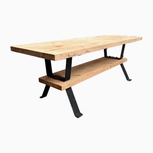 Table Basse en Bois et Métal, 1950s