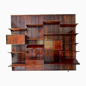 Scandinavian Modular Wall Shelf in Rosewood attributed to Poul Cadovius for Cado, 1960s