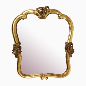 Handgeschnitzter Jugendstil Wandspiegel aus vergoldetem Holz von Max Welz, 1930er