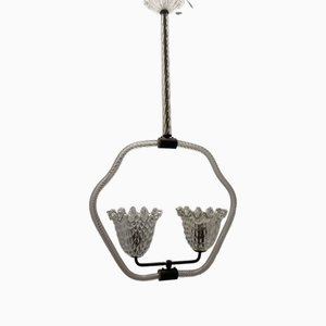 Lampe à Suspension en Verre de Murano par Ercole Barovier pour Murano, 1950s