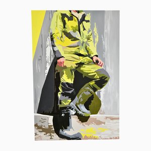Carole Grandgirard, Hombre en el trabajo, 2024, óleo sobre lienzo