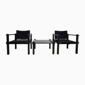 Farmer Lounge Chairs with Table by Gerd Lange for Bofinger, 1960, Set of 3
