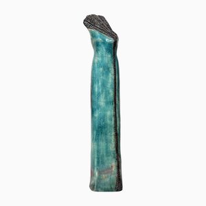 Vase Soliflore en Grès par Hulya Tanguy pour Raku, 2000s
