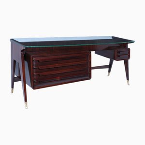 Mid-Century Italian Desk in Macassar Ebony by Dassi, 1950