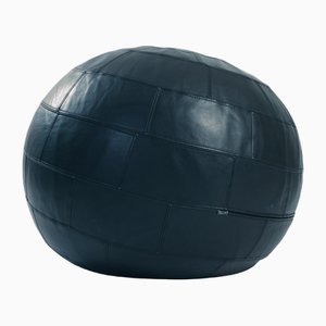 Schwarzer runder Pop Up Sitzpouf von Leolux, 1980