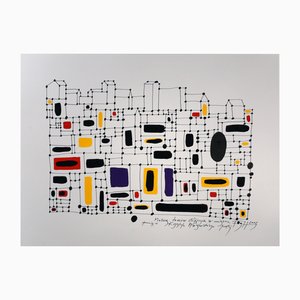 Andrzej Fogtt, Painter of Standing Houses, In Memory of Krzysztof Mrozowski, Poet, 2003, Ink & Acrylic & Paper