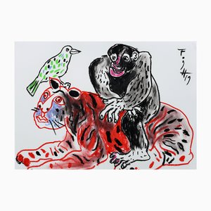 Andrzej Fogtt, Monkey on a Tiger, 2019, Pastel & Paper
