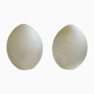 Vintage French Egg Table Lamps from Verrerie De Vianne, 1980s, Set of 2