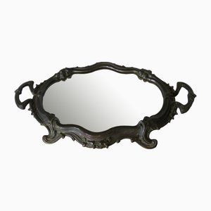 Rococo Style Silver-Plated Sideboard Mirror Tray