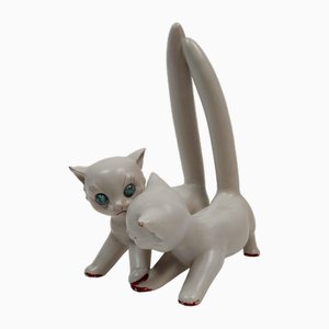 Tarcisio Tosin, Pareja de gatitos, 1940, Cerámica
