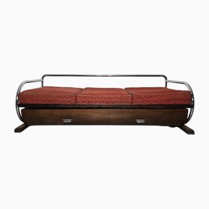 Bauhaus Sofa aus Chrom von Robert Slezak für Slezak Factories, 1930er
