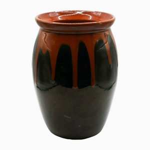 Bauchige Vase mit Verlaufsglasur, 1920er
