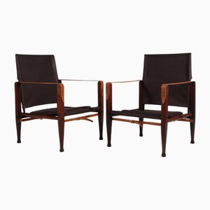 Set of Vintage Safari Chairs by Kaare Klint for Rud Rasmussen, 1960s