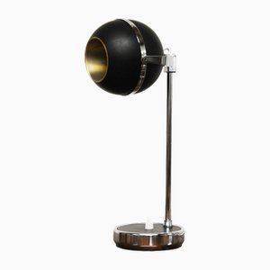 Vintage Tischlampe in Schwarz & Silber mit Augapfel, 1960er