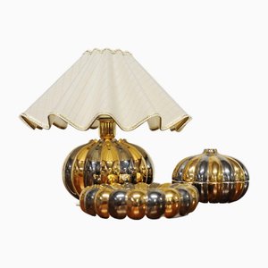 Italienische Schreibtischlampe aus Silber & Gold, 1980er