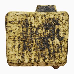 Jarrón Chimney cuadrado de cerámica brutalista de Pieter Groeneveldt, años 60