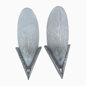 Vintage Art Deco Wandlampen, 1930er, 2er Set