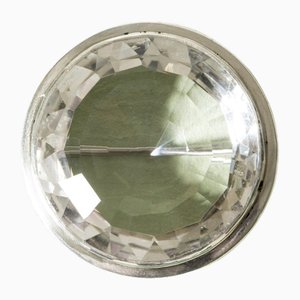 Modern Silver and Rock Crystal Brooch by Anders Högberg, 1972