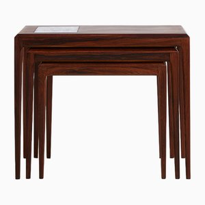 Tables Gigognes en Palissandre par Johannes Andersen pour CFC Silkeborg, 1960s, Set de 3