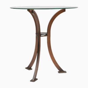 Mesa auxiliar Hollywood Regency de Belgo Chrom, Bélgica, años 80