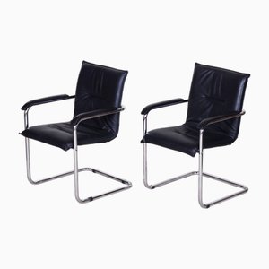Set of Bauhaus Chairs in Artificial Leather & Chrome, Germany, 1970s
