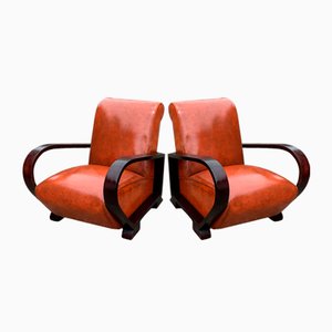 Art Deco Armlehnstühle von Jindřich Halabala, 2er Set