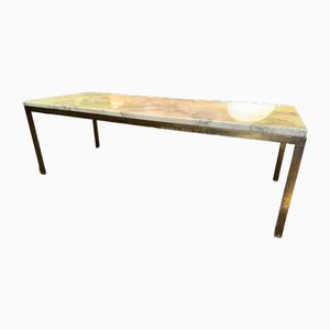 Modern Coffee Table in Bronze and Lacquered Steel, 1950s