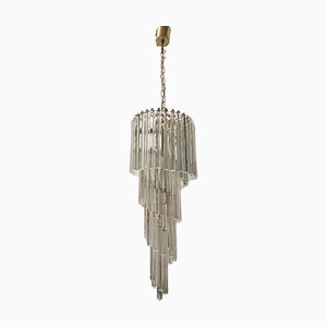Lampadario Trilobi a spirale in vetro di Murano, anni '70