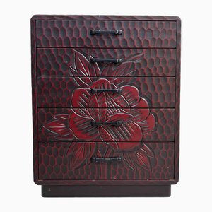 Caja de costura Haribako Kamakura Bori, años 80