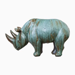 Rhinocéros Vintage en Céramique, Italie, 1960