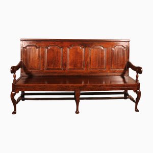 Vintage Chippendale Bank aus Eiche, 18. Jh.