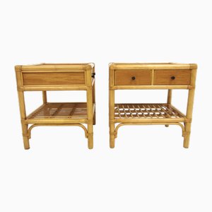 Rattan Bedside Tables from Dux, Sweden, 1960s, Set of 2