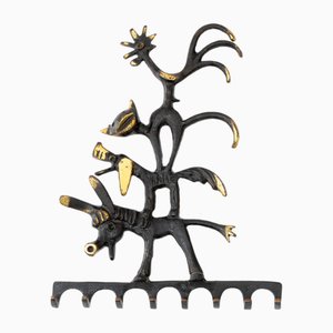 Brass Key Hanger by Walter Bosse for Herta Baller, Austria, 1950s