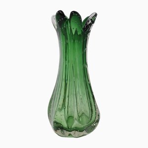 Italian Vase in Green Murano Art Glass, 1960s