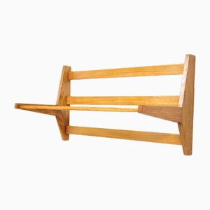 Estantería Mid-Century de madera de fresno, antigua Checoslovaquia, años 70