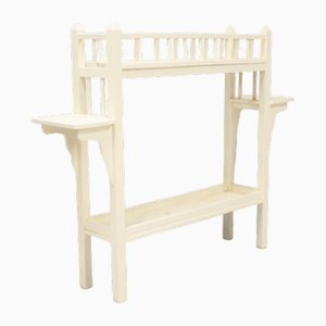 Etagere o soporte antiguo de flores blancas, años 20