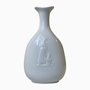 Jarrón Mid-Century de porcelana blanca de Gunnar Nylund, 1964
