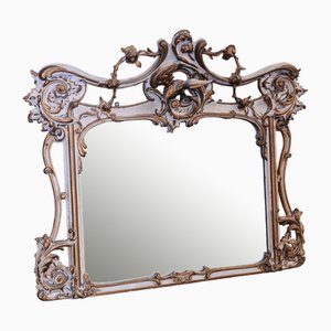 19th Century French Gilt Overmantle Mirror with Central Eagle