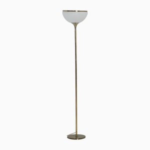 Lampadaire Vintage en Laiton et Verre, 1970s