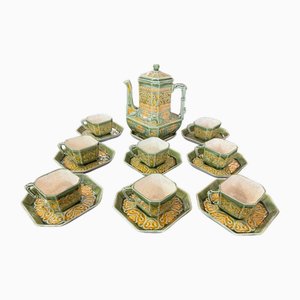 Japanese Service in Earthenware by Hippoliyte Boulenger for Choisy-Le-Roi, 1880, Set of 9