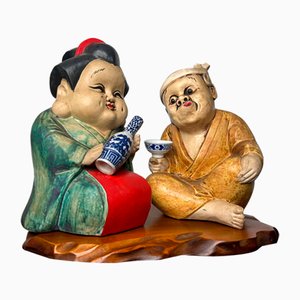 Figuras japonesas vintage, años 50. Juego de 2