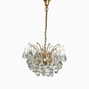 Lustre Vintage en Laiton et Verre Murano par Christoph Palme