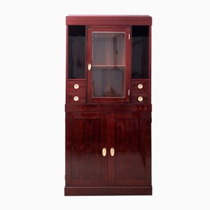 Antique Vitrine with Geometrical Inlays, 1890s