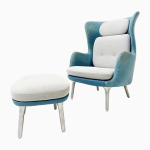 Fauteuil Ro avec Repose-pieds par Jaime Hayon pour Fritz Hansen, Danemark